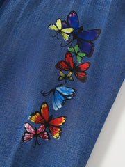 Girls' Butterfly Graphic High Waist Denim Jeans - 2 Packs