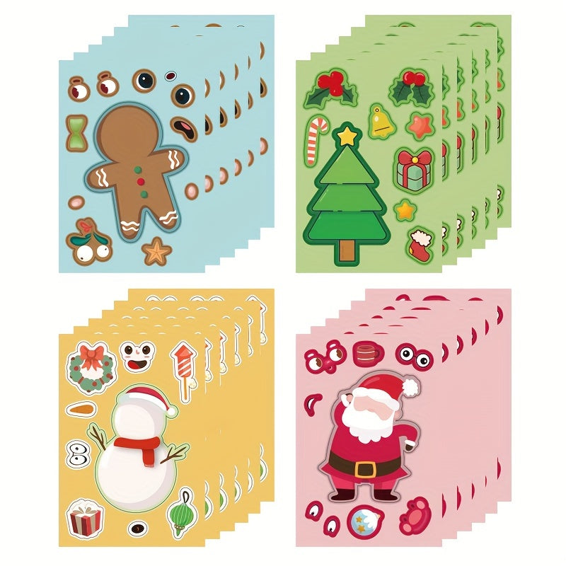 4pcs Christmas Stickers Santa Claus Stickers DIY Stickers Children's Toy