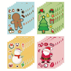 4pcs Christmas Stickers Santa Claus Stickers DIY Stickers Children's Toy