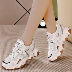 Women's Mesh Platform Sneakers Lace Up Running Shoes