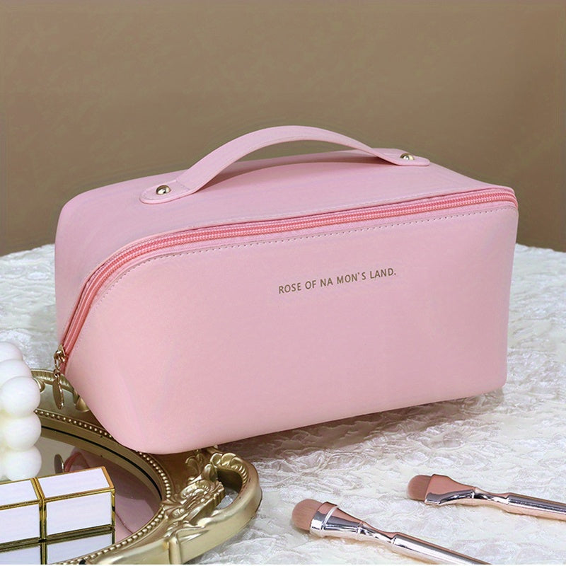 Large Travel Cosmetic Bag Waterproof Makeup Organizer Portable With Handle