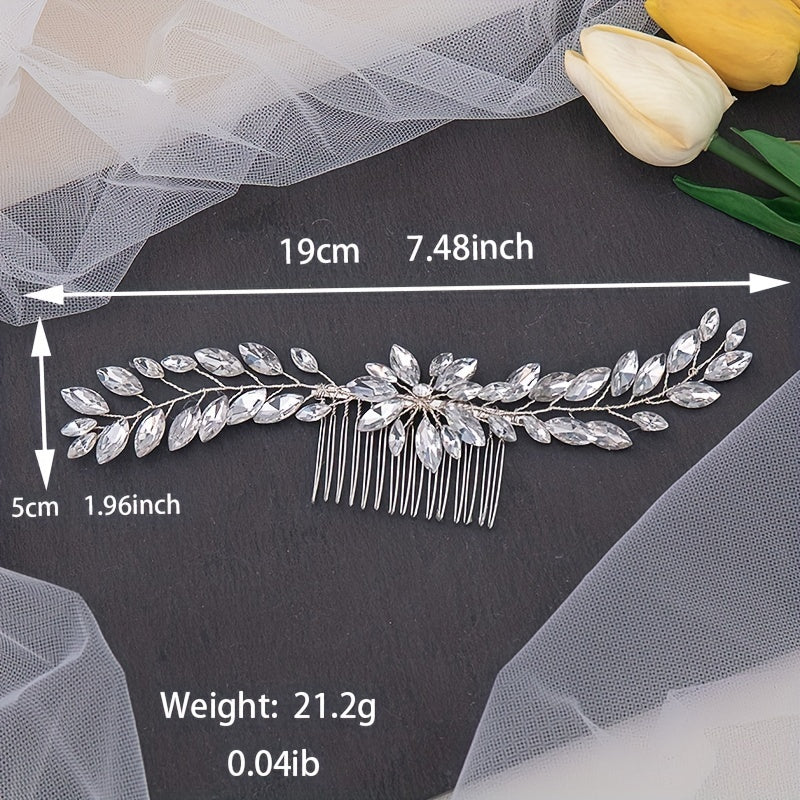 Crystal Hair Comb Back Head Insert Comb Head Jewelry