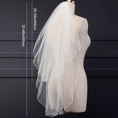 2 Layer Tulle Wedding Veil with Comb Bridal Veil for Brides