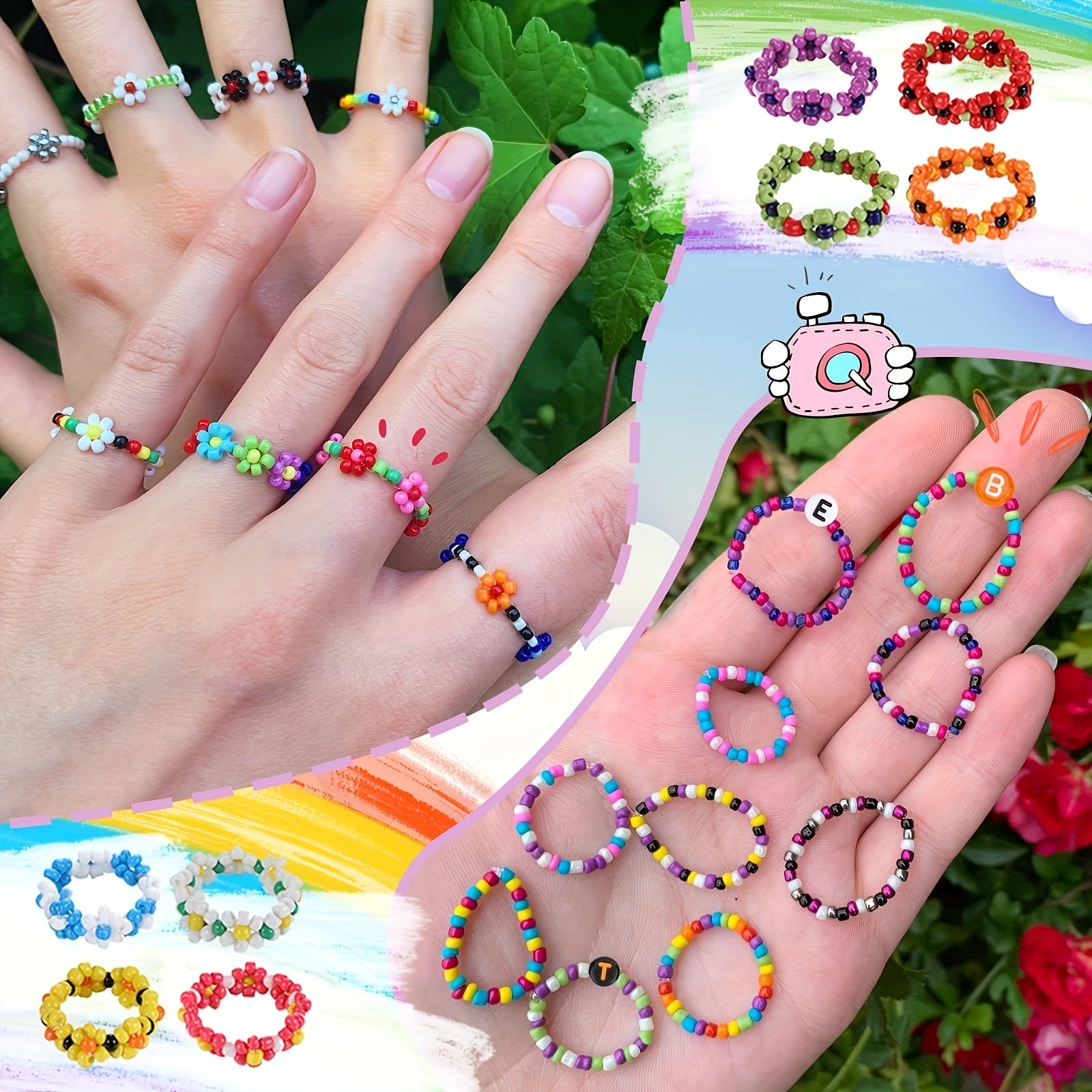 20000Pcs 2 3 4mm 24 Multicolor Glass Seed Beads DIY Jewelry Making Craft Set