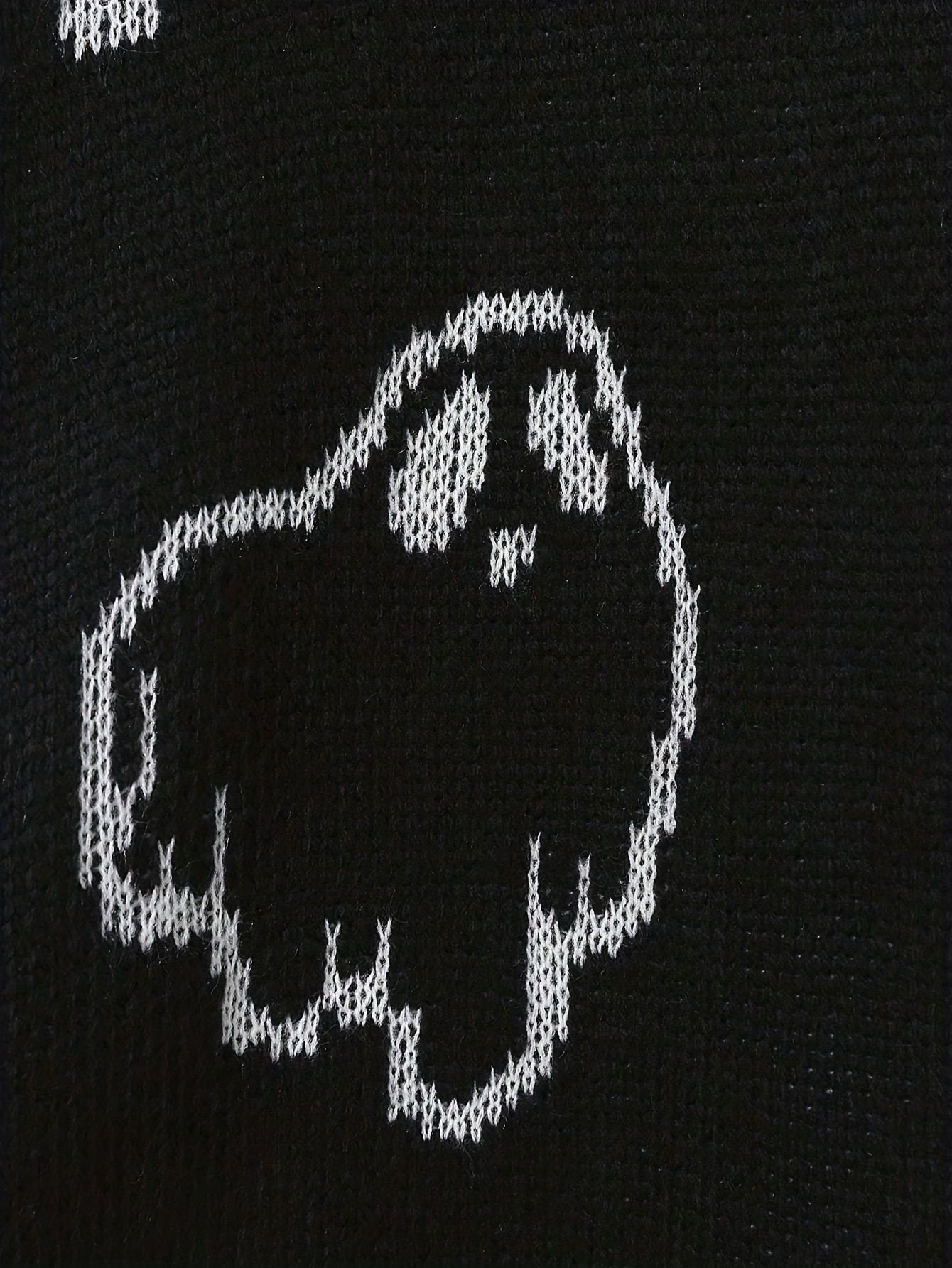 Women's Plus Ghost Pattern Halloween Sweater Long Sleeve Pullover