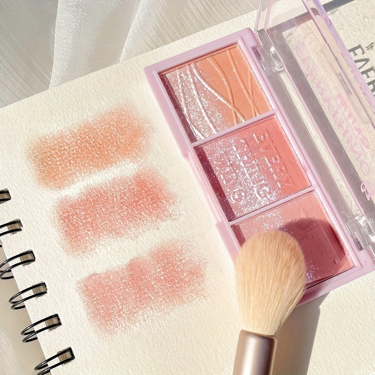 Secret Garden Tri Blush Eye Shadow Rose Milk Natural Matte Makeup