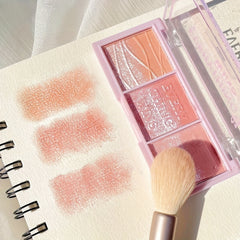 Secret Garden Tri Blush Eye Shadow Rose Milk Natural Matte Makeup