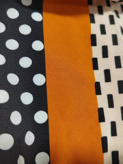 Polka Dot & Stripe Print Romper Casual Sleeveless Ruched Romper