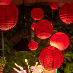 25pcs Red Paper Lantern Set for Birthdays Weddings