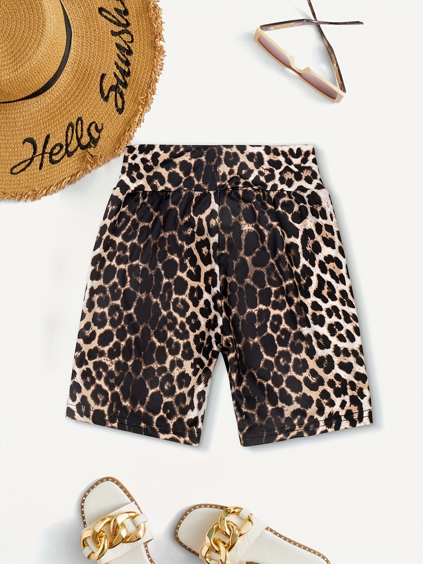 Kid Girls Animal Printed High Rise Butter Biker Shorts Yoga Shorts Outwear Short