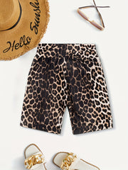 Kid Girls Animal Printed High Rise Butter Biker Shorts Yoga Shorts Outwear Short