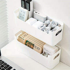 2pcs Cable Storage Box for Office and Home - Wall Mounted and Desktop Organizer
