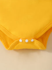 3pcs Baby Girls Daddy Says No Dating Outfit Set with Sunflower Pants
