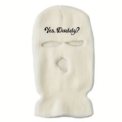 Men's Letter Embroidered Daddy Balaclava Hat