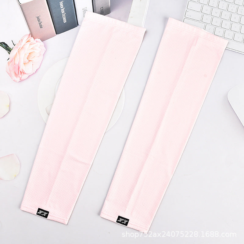 Solid Summer Ice Sleeves Women's Sports Cycling Golf Arm Sleeves UV Protection