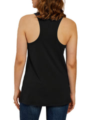 Sunflower Print Tank Top Casual Loose Racerback Tank Top