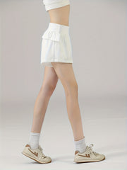 High Waist Breathable Sporty Shorts with Pocket