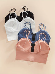 4pcs Wireless Zipper Bras Push Up Lingerie & Underwear