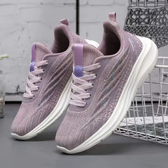 Solid Platform Sneaker Lace Up Low Round Toe Non slip Trainers