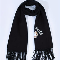 Cartoon Cat Decor Fringe Trim Scarf Casual Shawl Wrap Head Wrap