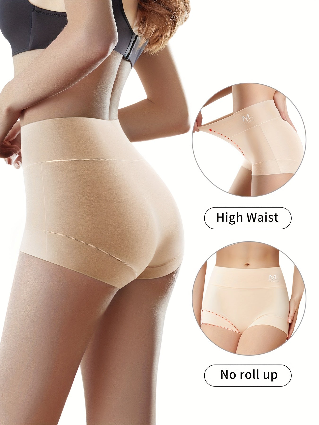 4pcs Letter Print High Waist Panties Women's Lingerie & Underwear