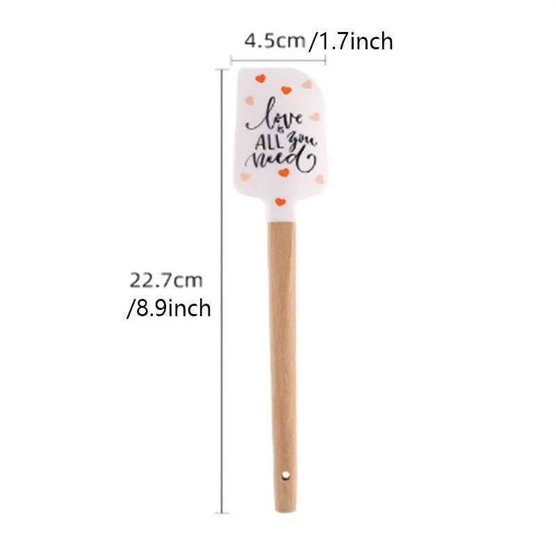 Easter Bunny Silicone Spatula Wood Handle Cake Cream Icing Scraping
