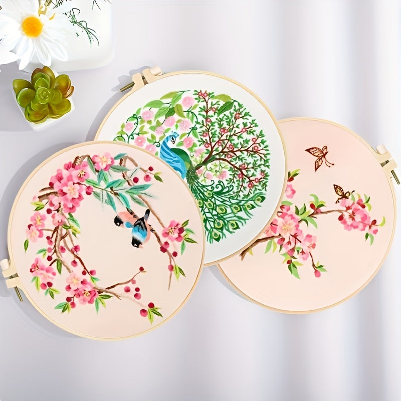 Birds Pattern Embroidery Starter Kit for Beginners