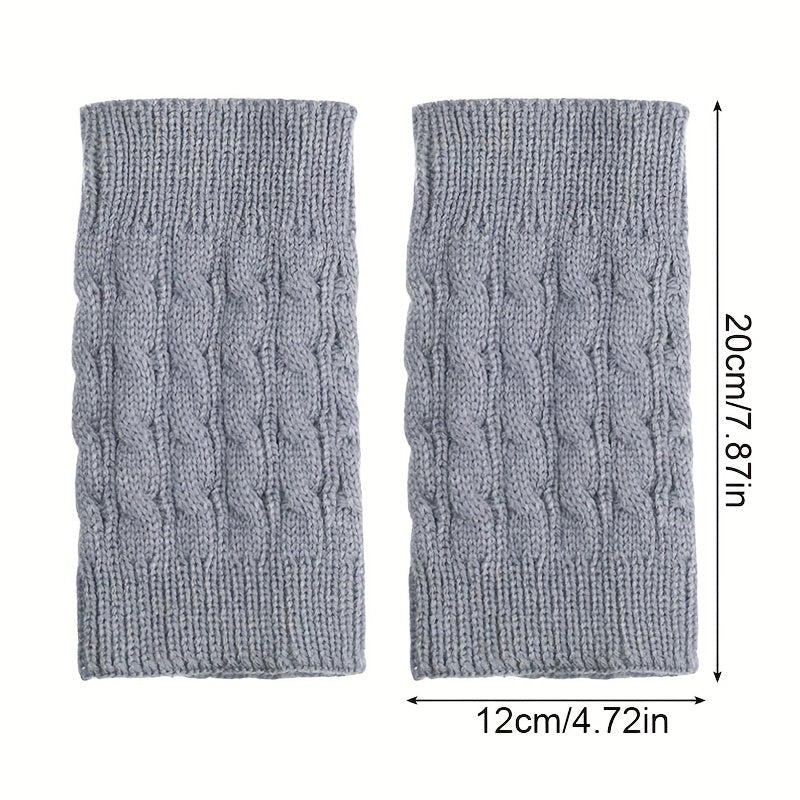 Twist Knitted Leg Warmers Cozy & Warm Short Leg Warmer Women's Stockings