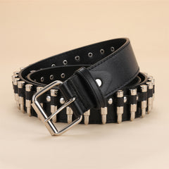 Bullet Belt Rivet Cyberpunk Tactical Punk Gothic Sports Men Women PU Leather