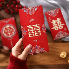 6pcs Lucky Red Envelopes Chinese Wedding Packets