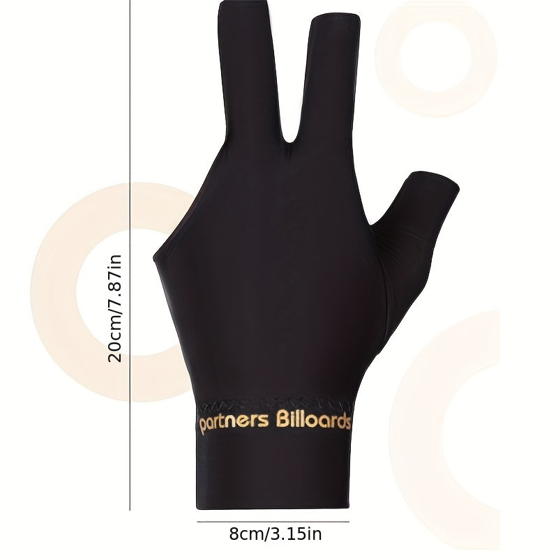 1 Pair Spandex Snooker Billiard Cue Glove Left Hand Open Three Finger Glove