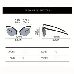 Y2K Butterfly Sunglasses For Women Men UV400 Sun Shades Decorative Glasses