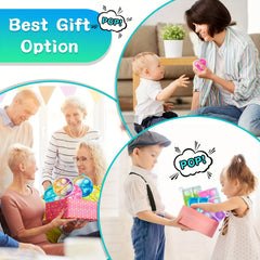 48 PCS Random Pop Fidget Toys Party Favors Mini Pop Keychain Bulk Pop Toys