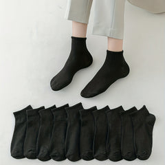 10 Pairs Short Solid Socks Comfy All match Women's Stockings