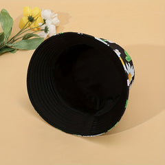 Daisy Print Sunshade Bucket Hat for Men and Women