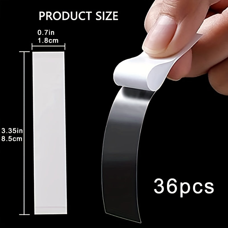 36pcs Double Sided Tape Clothes Adhesive Transparent Skin Shade