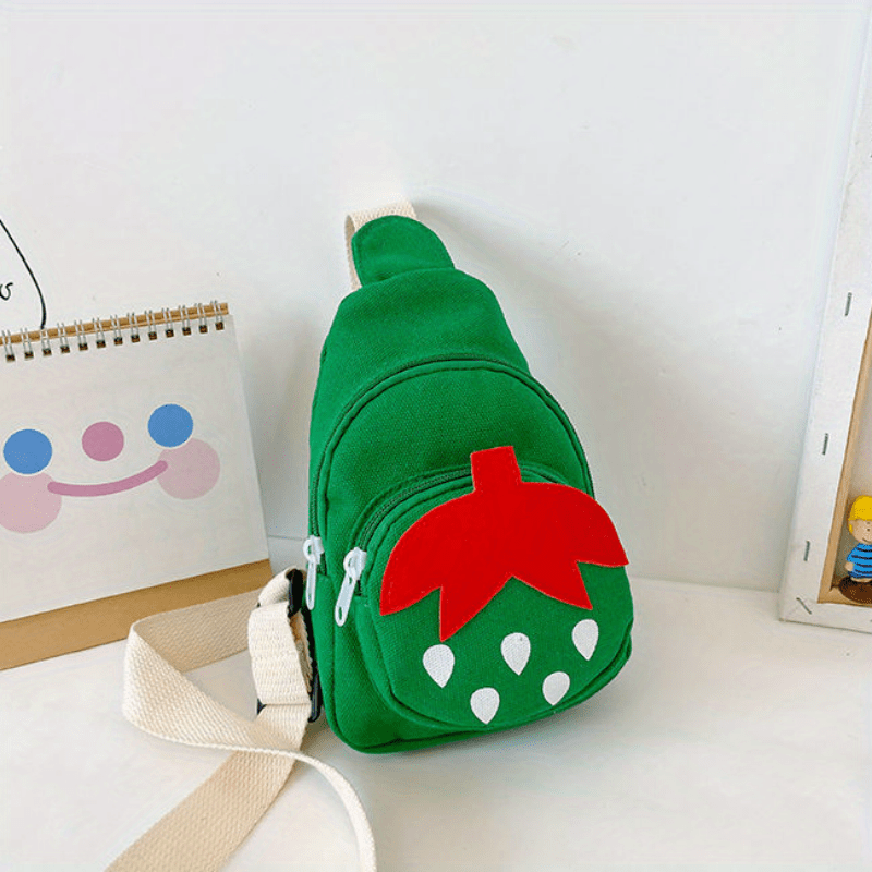 Strawberry Pattern Kids Messenger Bag Children Shoulder Chest Bag