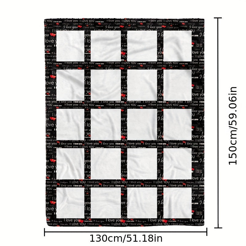 2pcs Plaid LOVE Series Flannel Blanket - Warm Home & Camping Accessory