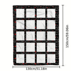 2pcs Plaid LOVE Series Flannel Blanket - Warm Home & Camping Accessory