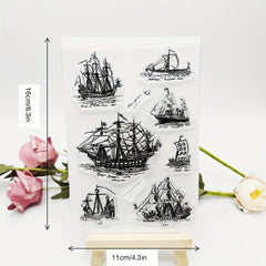 1pc Boat Transparent Stamp DIY Card Making Gift