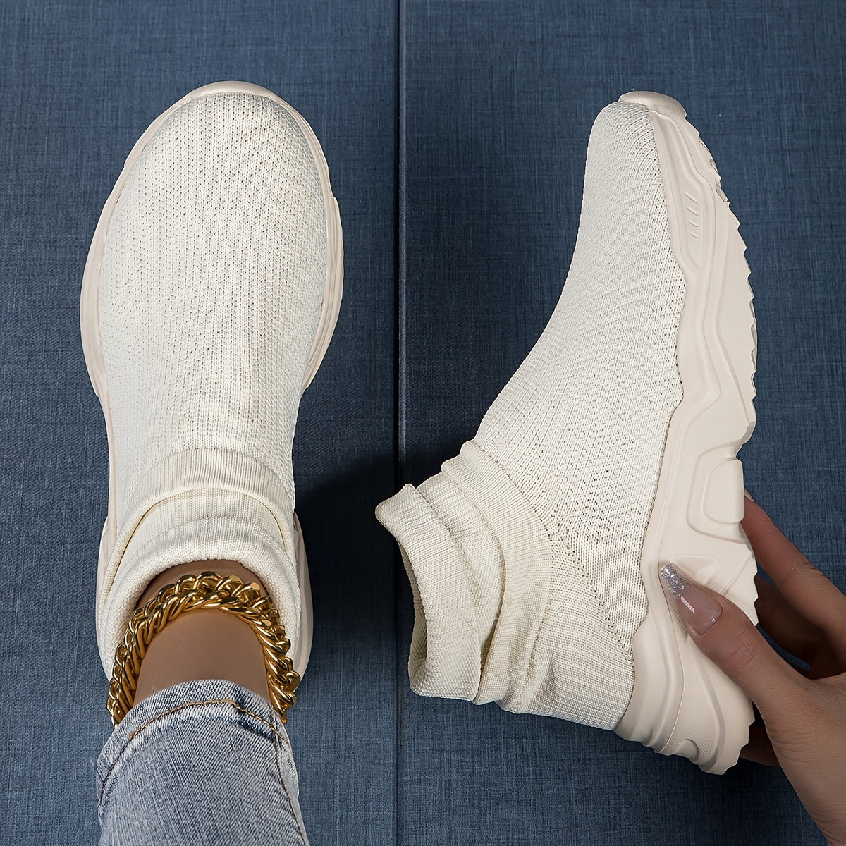 Breathable Slip On Mesh Running Shoes - Outdoor Sneakers
