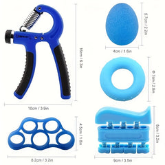 Adjustable Grip Strength Trainer Set Hand Gripper Finger Exerciser Stretcher