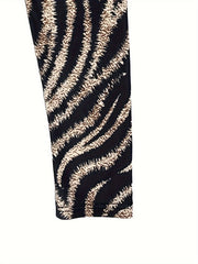 Leopard Print Fleece-Lined High Rise Leggings