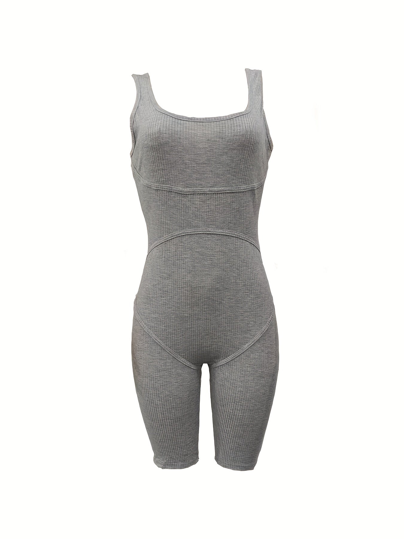 Solid Crew Neck Romper Jumpsuit Sleeveless Summer Casual Women's Clothing
