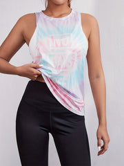 Tie Dye Sports Tank Top Casual Loose Sleeveless Summer Tops