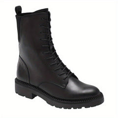 Women's Lace Up Combat Boots Round Toe Non Slip Outdoor Short Boots