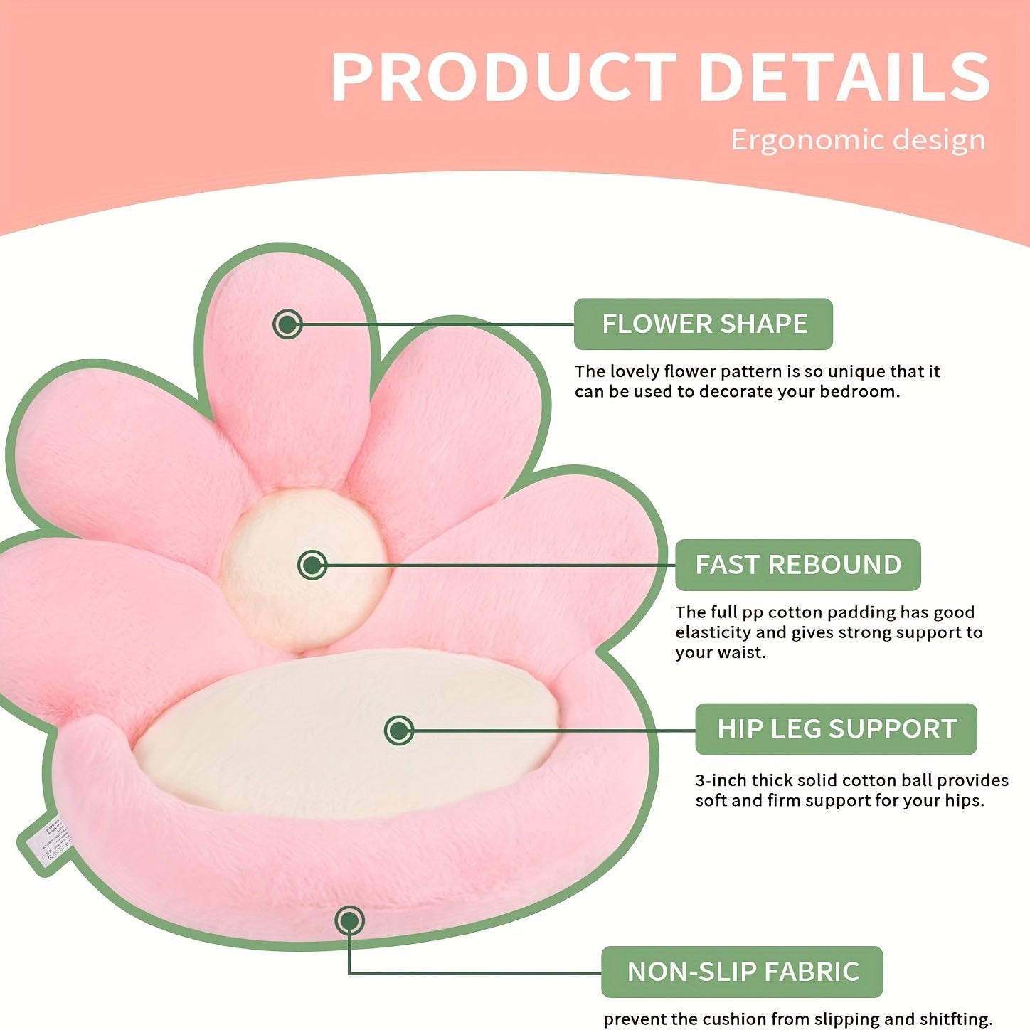 Flower Shape Chair Cushion for Office & Play Chair