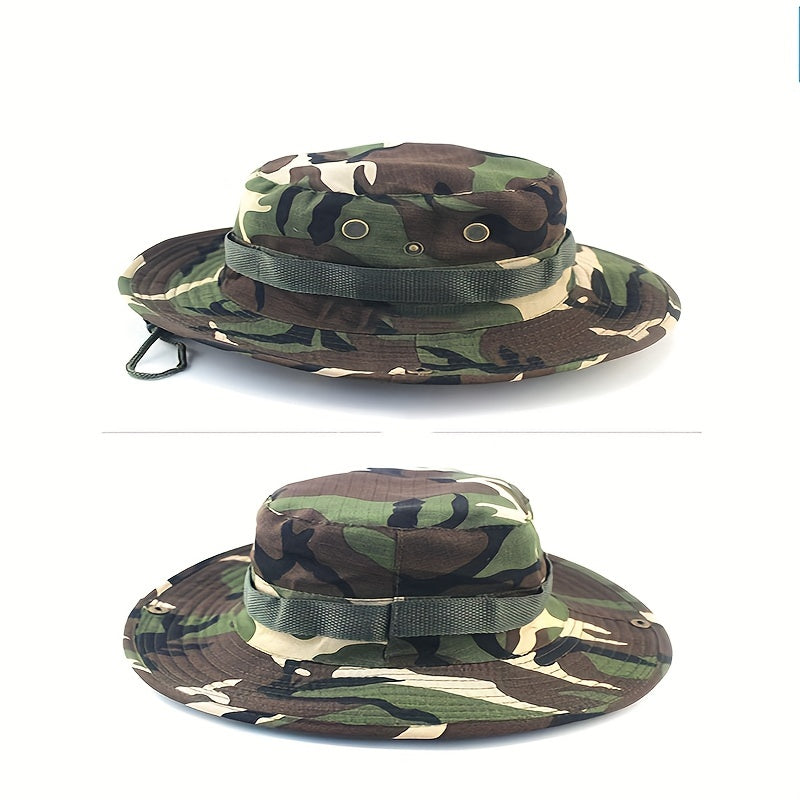Outdoor Camouflage Sun Protection Bucket Hat for Camping Hiking Mountaineering