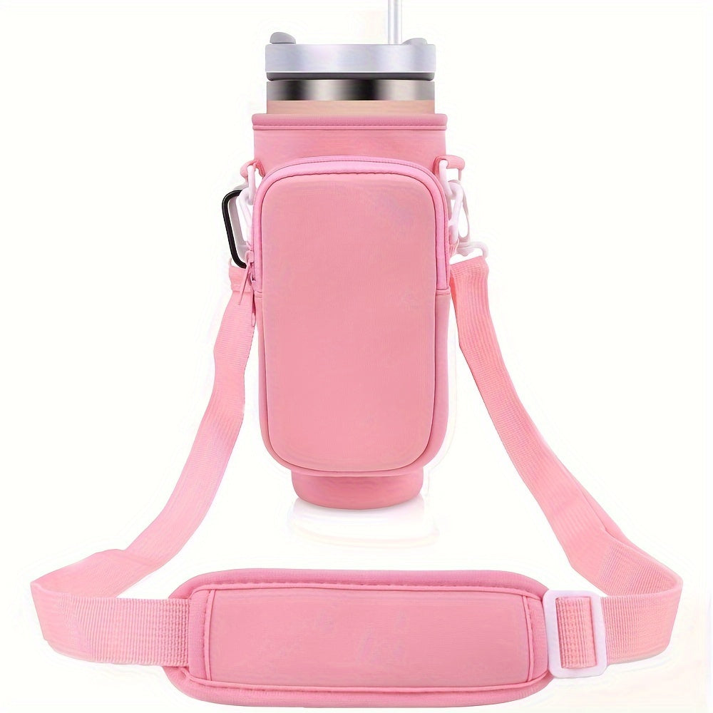Water Bottle Carrier Bag With Pouch Strap For 40oz Tumbler