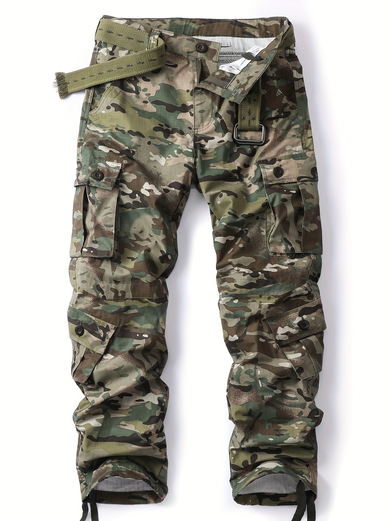 Men's Camo Cargo Pants Loose Fit Outdoor Work Hiking Fishing Angling